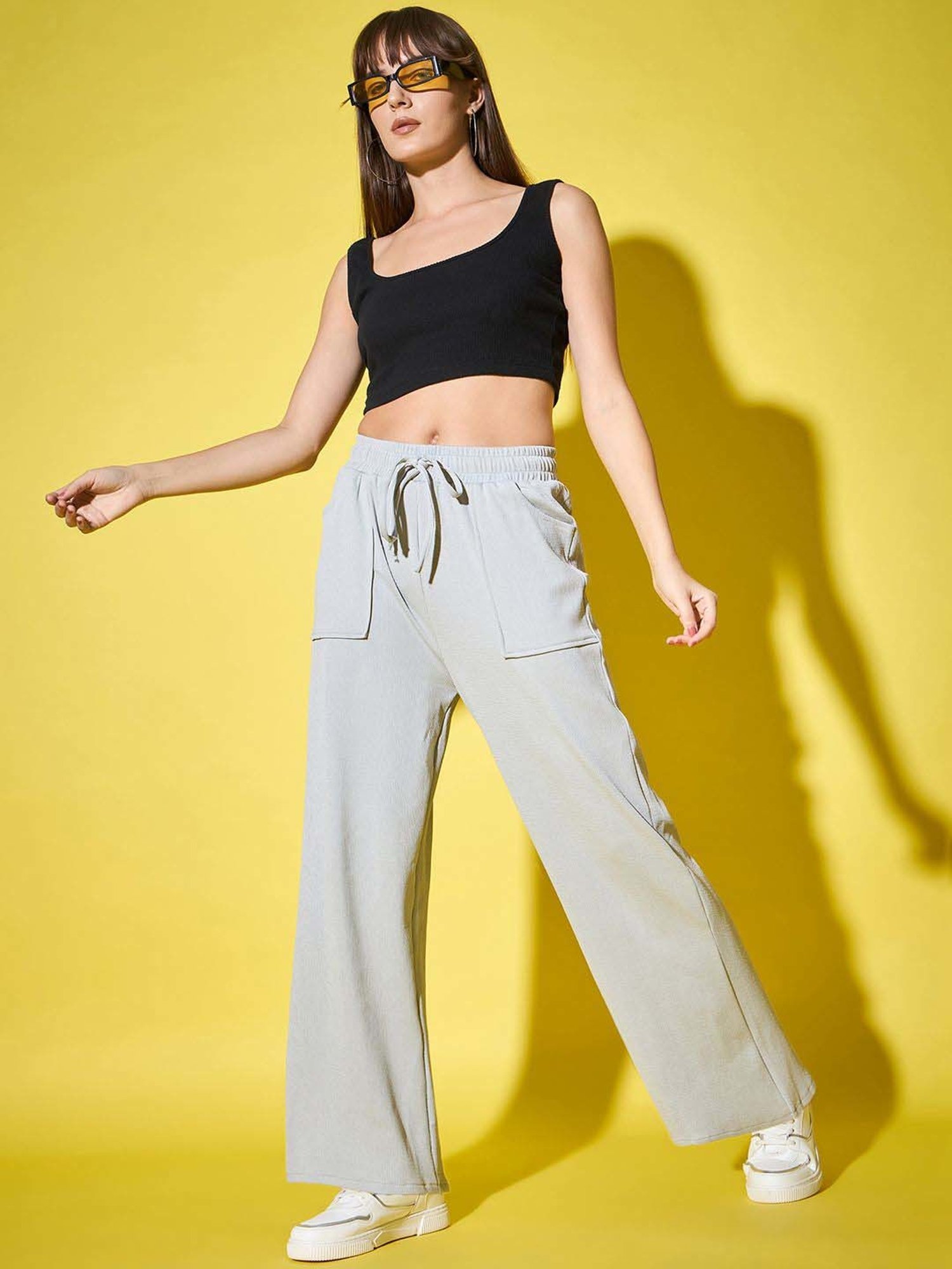 BUYNEWTREND Grey High rise Cargo