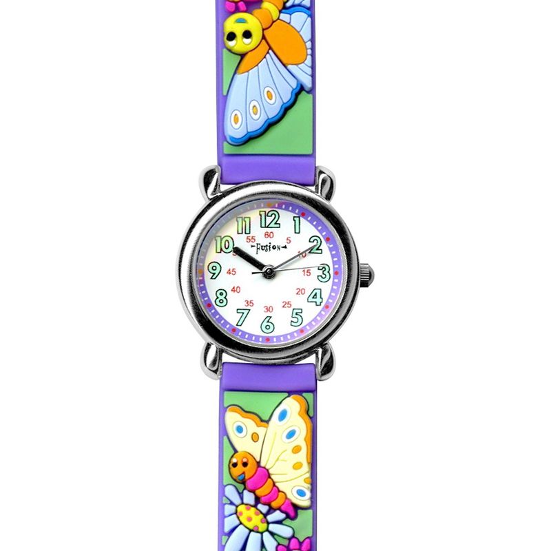 Girls' Fusion Butterfly and Flower Watch - Purple/Mint