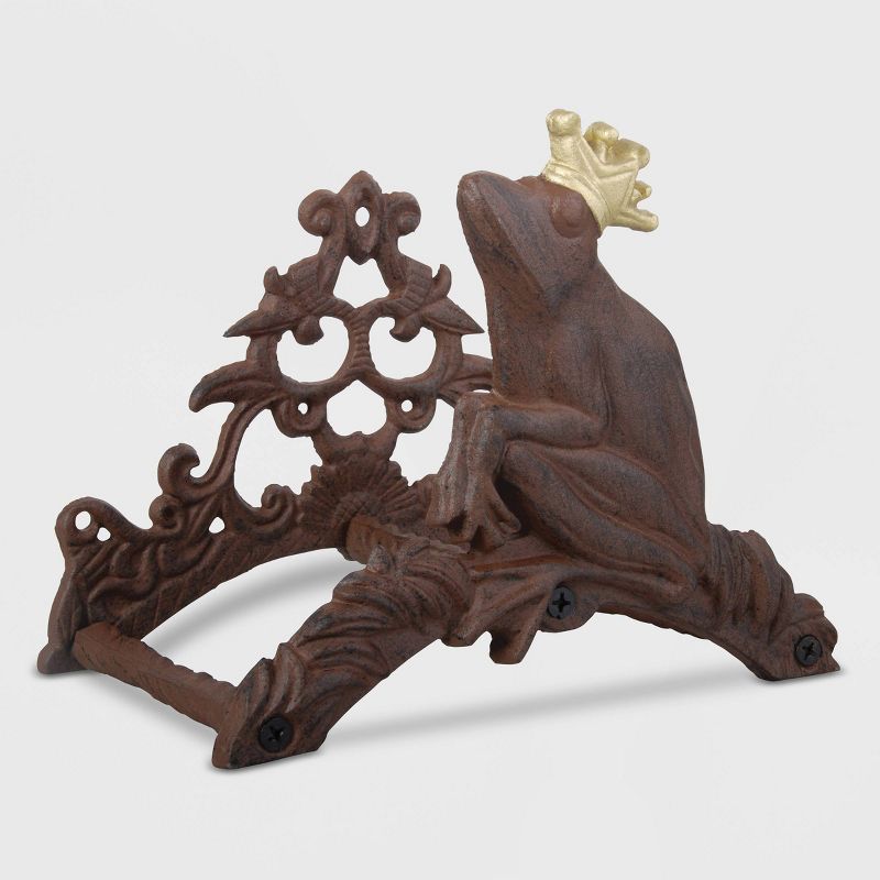 8" Frog Prince Iron Hose Holder Green - Esschert Design