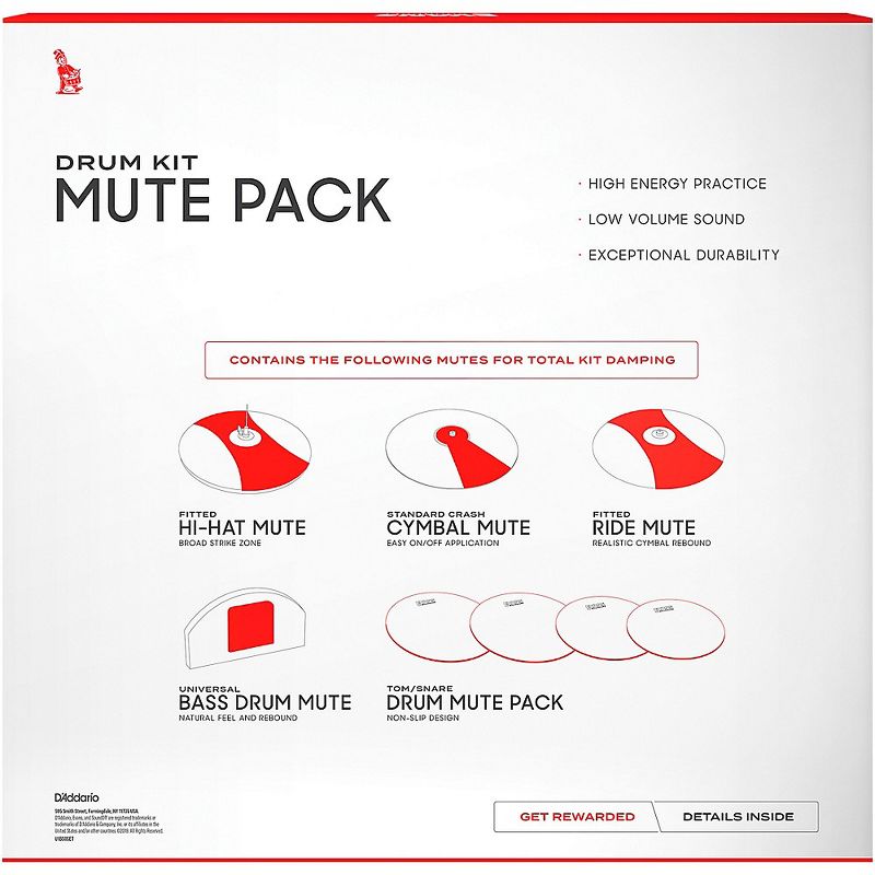 Evans SoundOff Drum Mutes Box Set, Rock 10,12,14,16,22 in.,hi-hat,and cymbal (2) Black