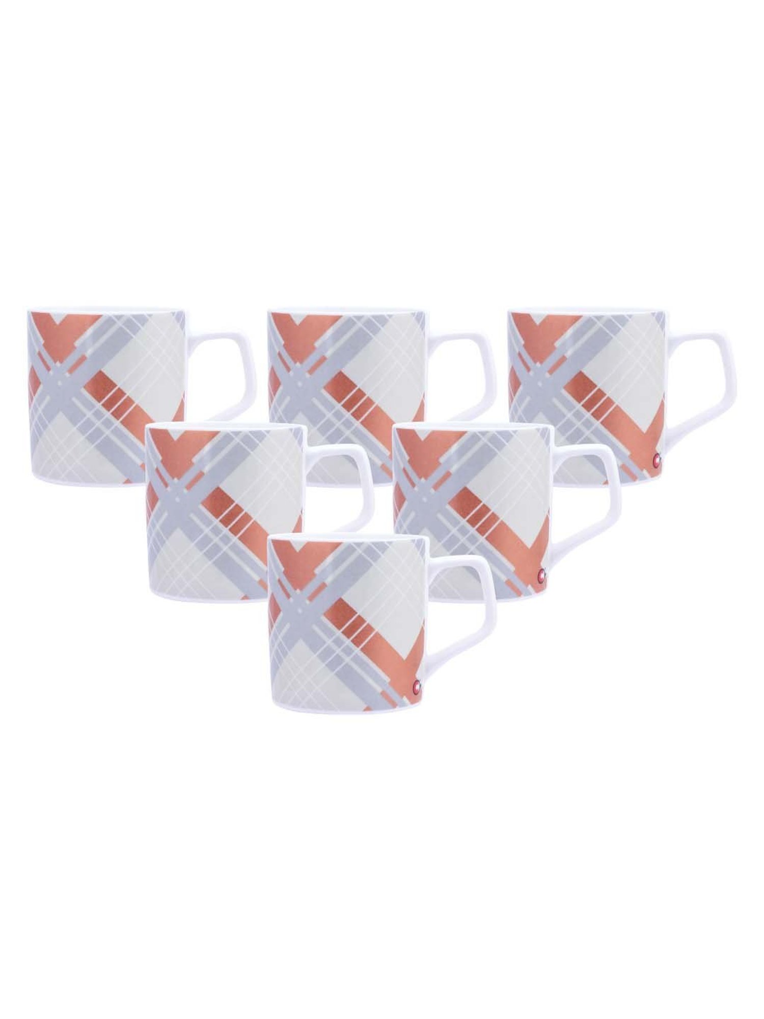 Clay Craft Multicolor Fine Ceramic Coffee & Tea Mugs (170 ml) - Set of 6