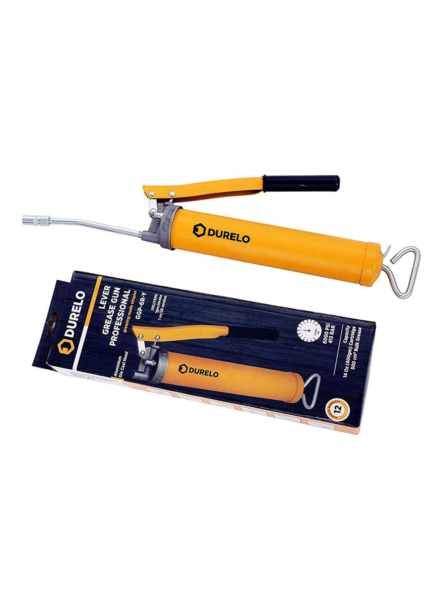 DURELO GGP-6R Lever Grease Gun (Yellow)