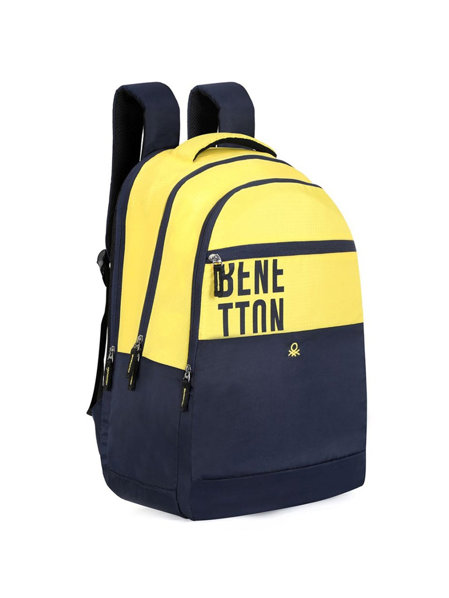 United Colors of Benetton Provence 21 Ltrs Navy & Yellow Medium Backpack