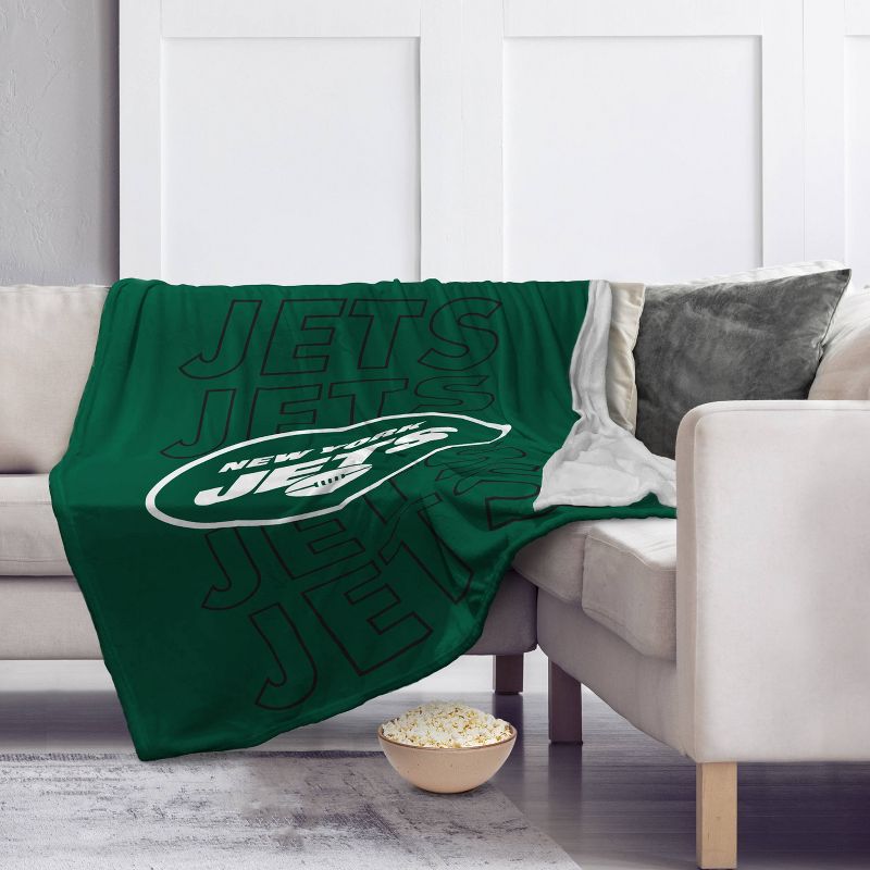 NFL New York Jets Echo Team Wordmark Plush Blanket
