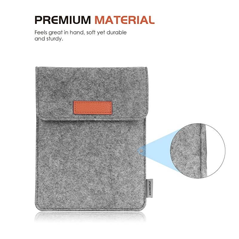 Sleeve for Kindle PaperwhiteKindle Voyage Protective Felt Cover Case Pouch Bag for  Kindle PaperwhiteVoyageKindle8th Gen 2016 Kindle Oasis 6Inch EReader Light Gray