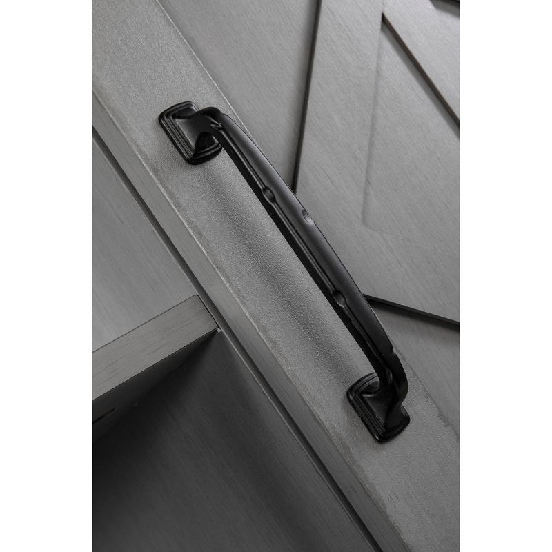 34" Kitchen Cart with Wood Top Gray - Home Essentials