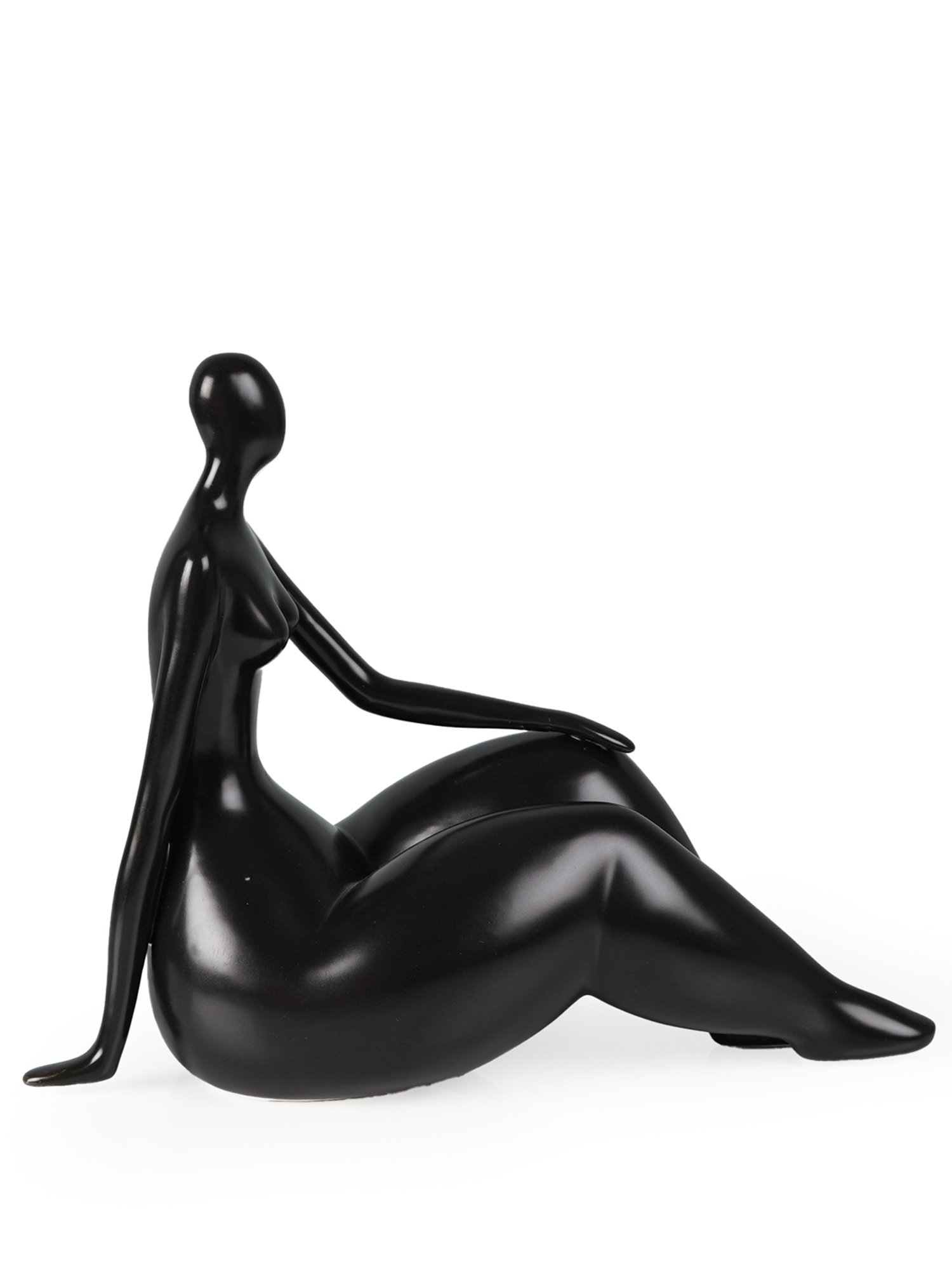 The Artment Decorative Black Human Lady Sitting Pose Polyresin Showpiece