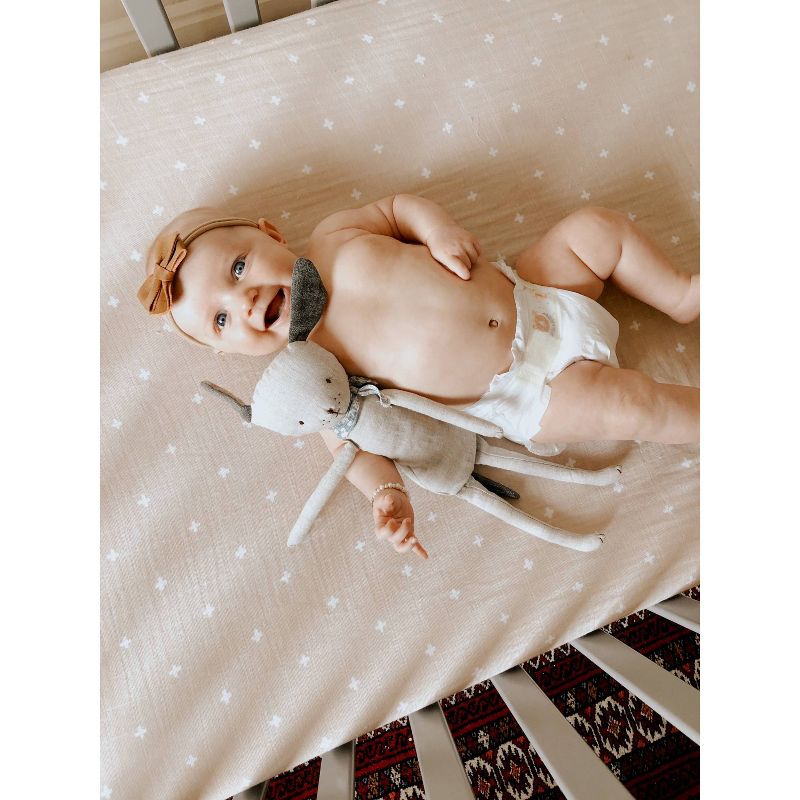 Little Unicorn Cotton Muslin Crib Sheet - Taupe Cross