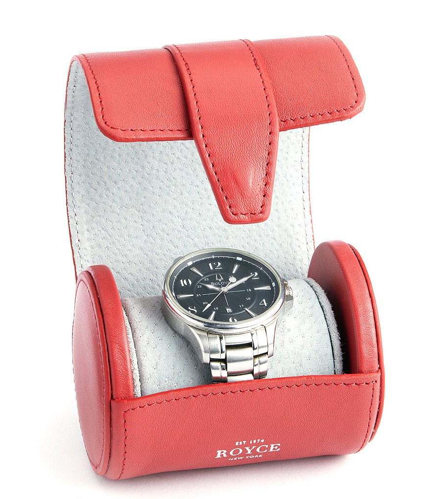 ROYCE New York Single Leather Executive Travel Roll