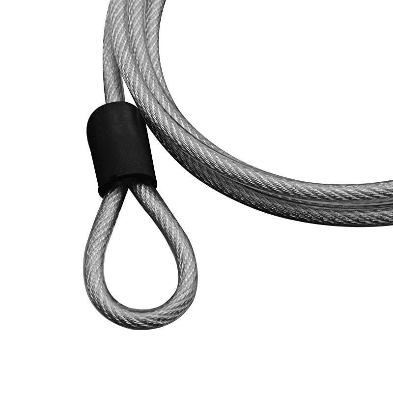 4 Foot 3mm Braided Steel Coated Security Cable Luggage Lock Safety Cable Wire Double Loop 2 Pack