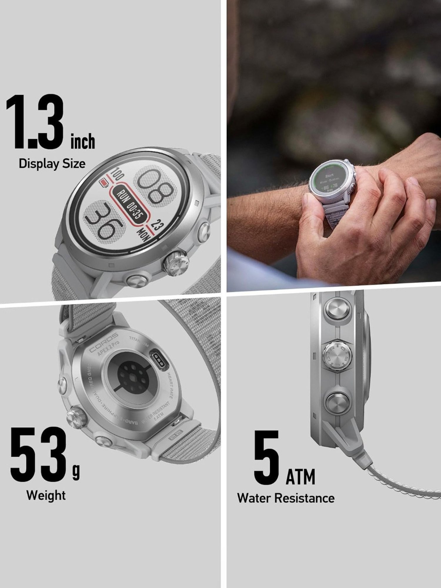 Coros APEX 2 Pro GPS Outdoor Smartwatch with Nylon Band (Black)