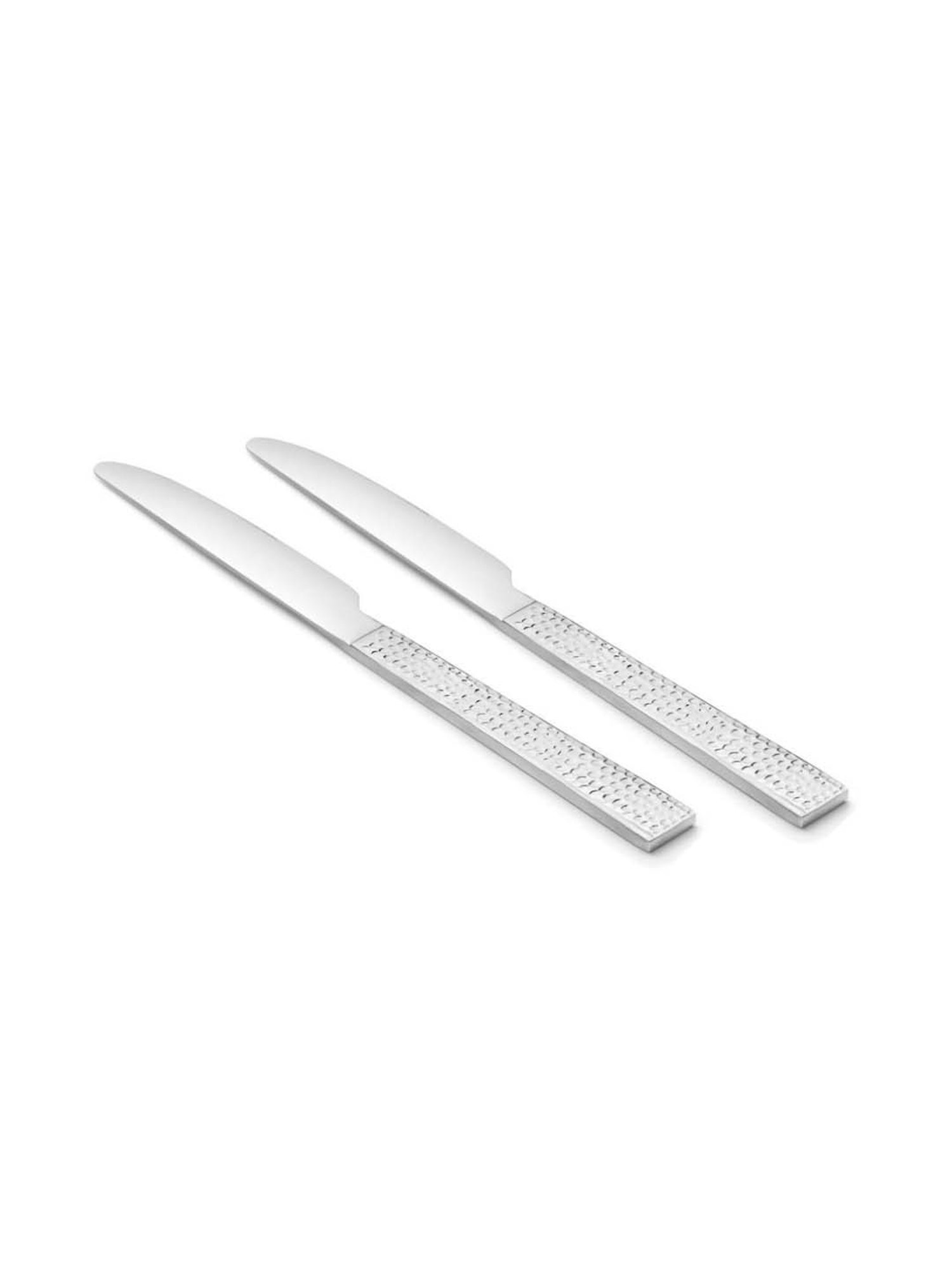 Pure Home and Living Silver Stainless Steel Textured Cutlery sets