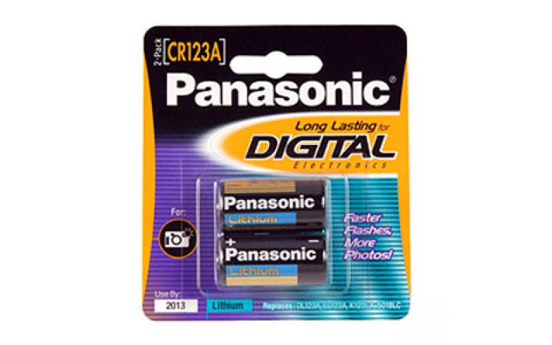 Panasonic CR-123APA/2B Photo Power CR123 Lithium Batteries, (Gold)