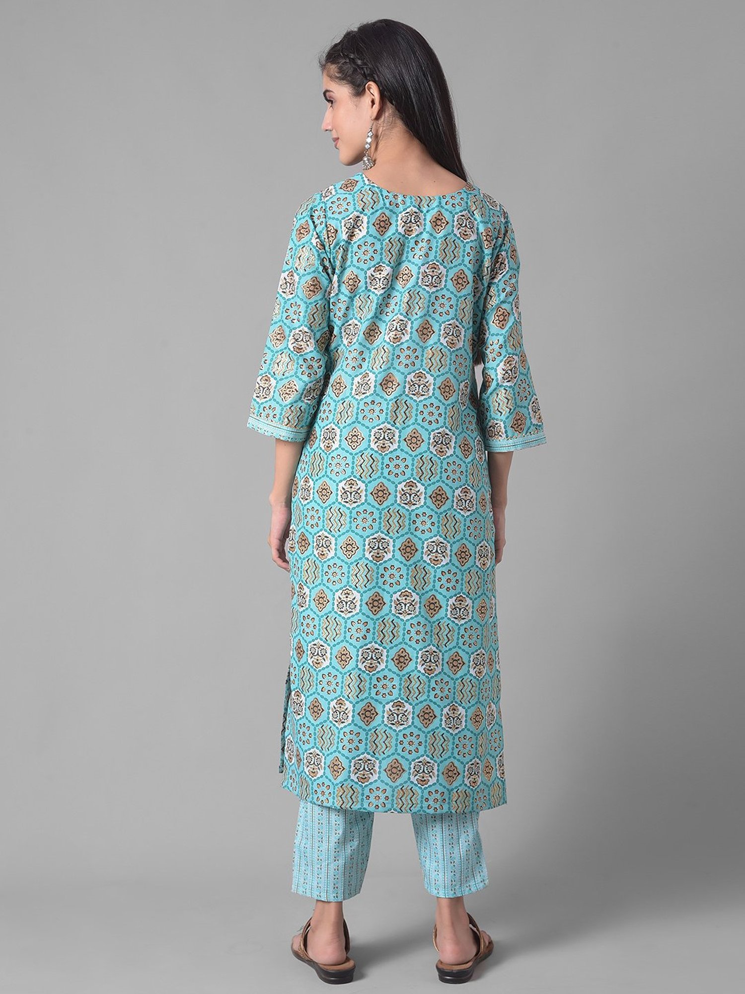 Dollar Missy Blue Printed Kurta With Pants