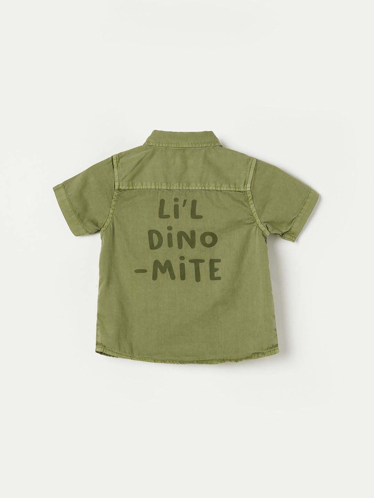 Juniors by Lifestyle Boys Olive Cotton Printed Shirt