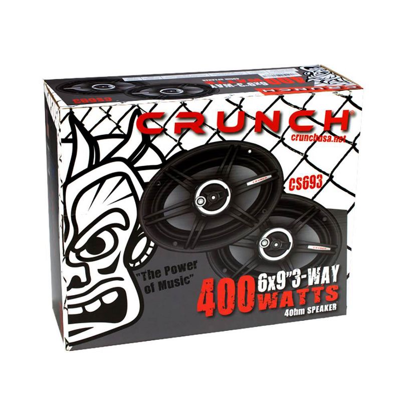 Crunch 400 Watts 6 x 9 Inches 3-Way 4-Ohm Coaxial CS Speakers, Black | CS-693