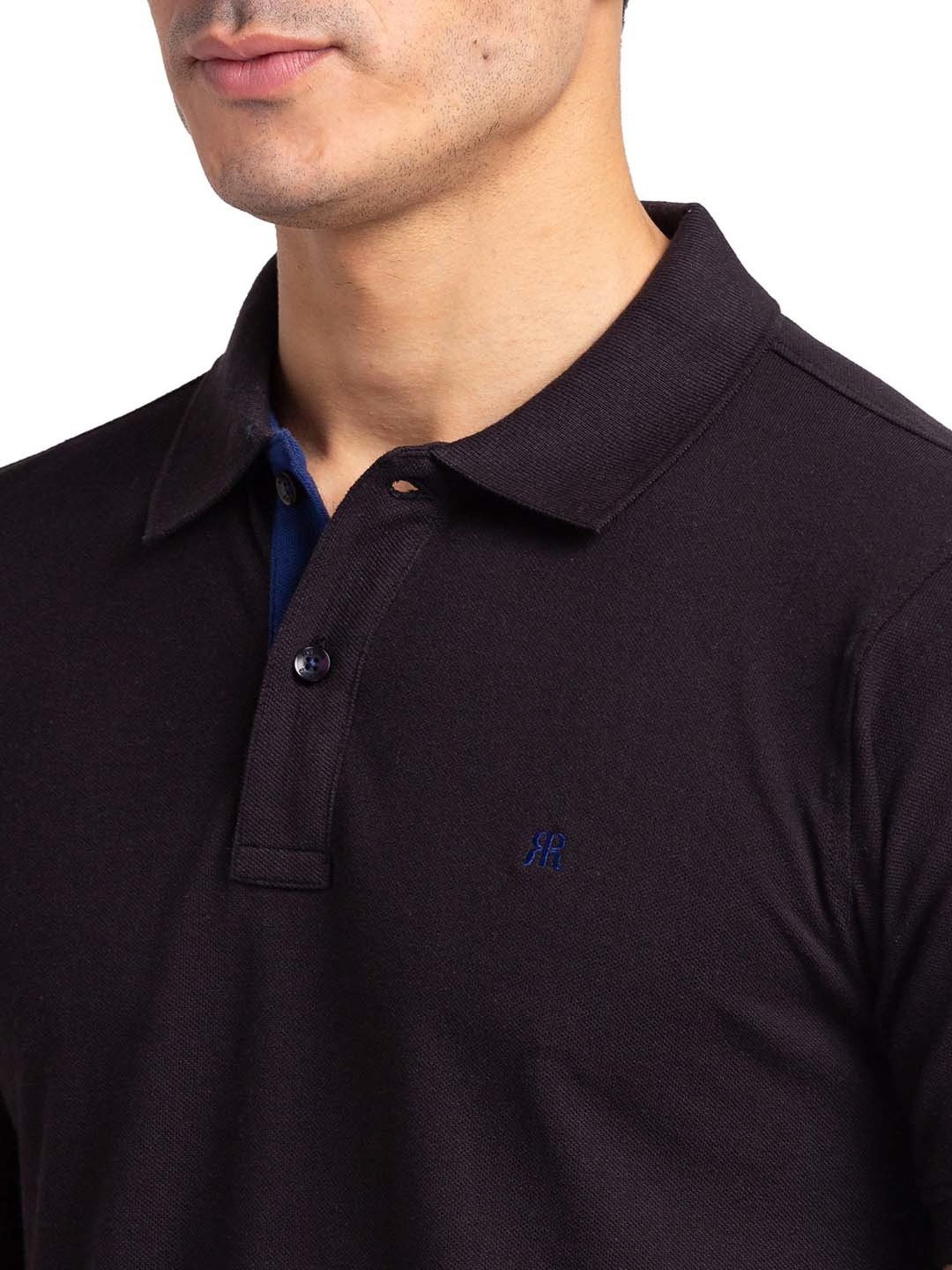 Raymond Black Regular Fit Polo T-Shirt