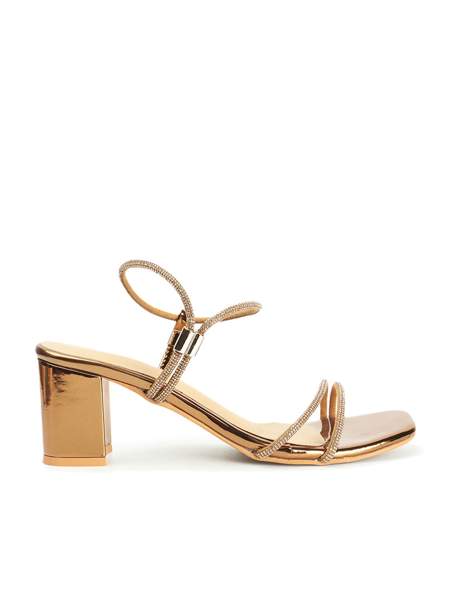 Iconics Women's Antique Gold Ankle Strap Sandals