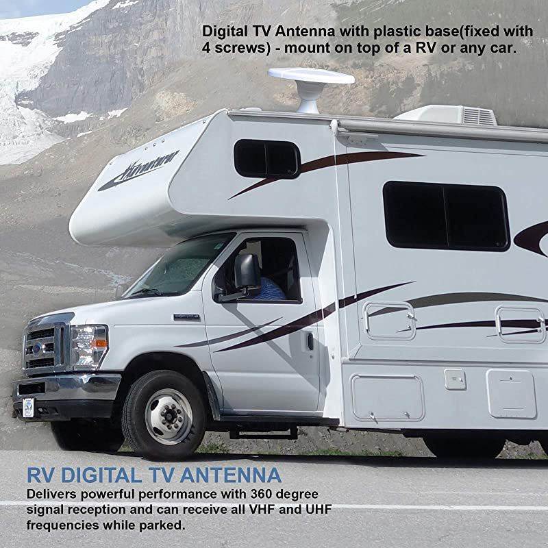 LongRang UFO Digital HDTV Antenna for RV Trailer Truck Caravan Boat White