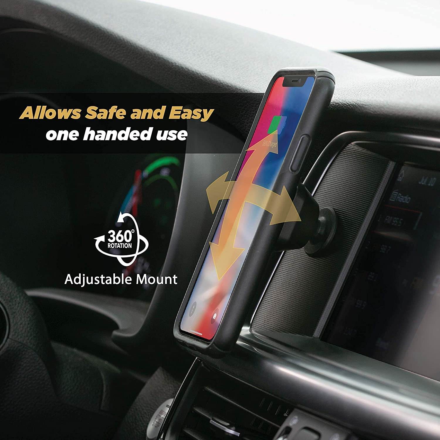 SCOSCHE MMSD-XCES0 MagicMount Select Magnetic Mini Vertical Dash Mount Holder for Mobile Devices, Black