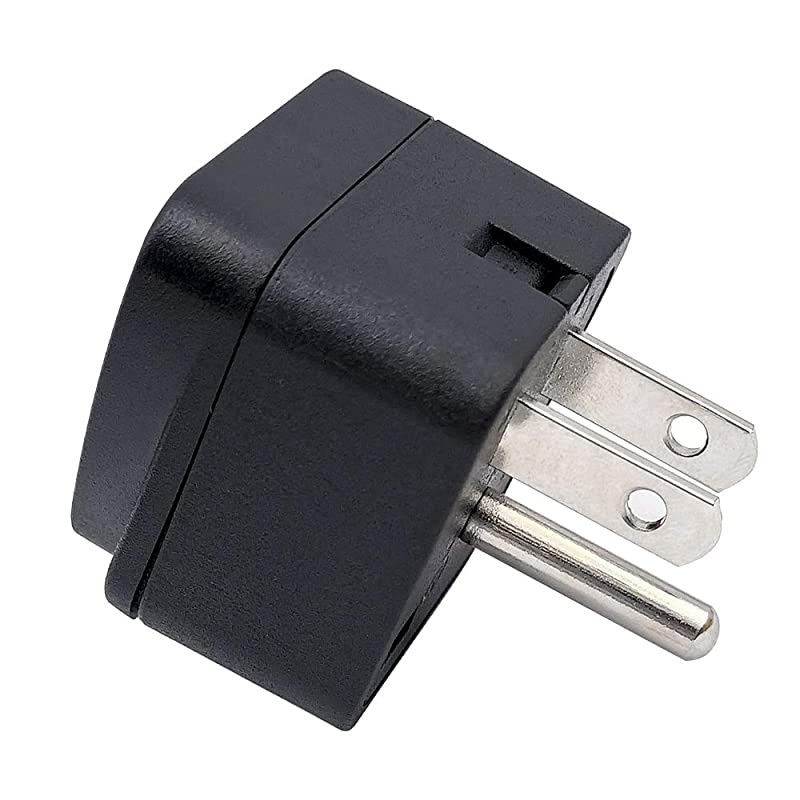 Travel Plug Adapter EUUKAUinCNJPAsiaItalyBrazil to A Type B 3 Prong Grounded A Wall Plug International Mini Travel Adapter and Converter Wall Outlet Power Charger Converter Black