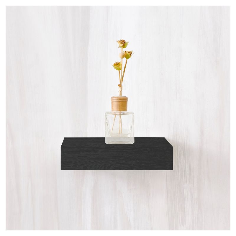 Way Basics 10" Eco Wall Shelf Floating Shelf Black