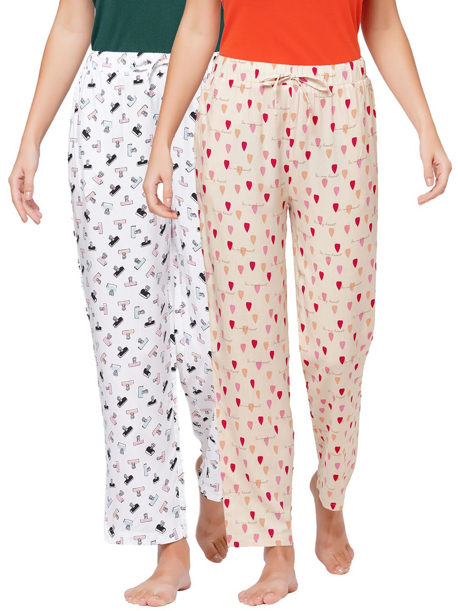 Soie Multicolor Printed Pyjamas - Pack of 2