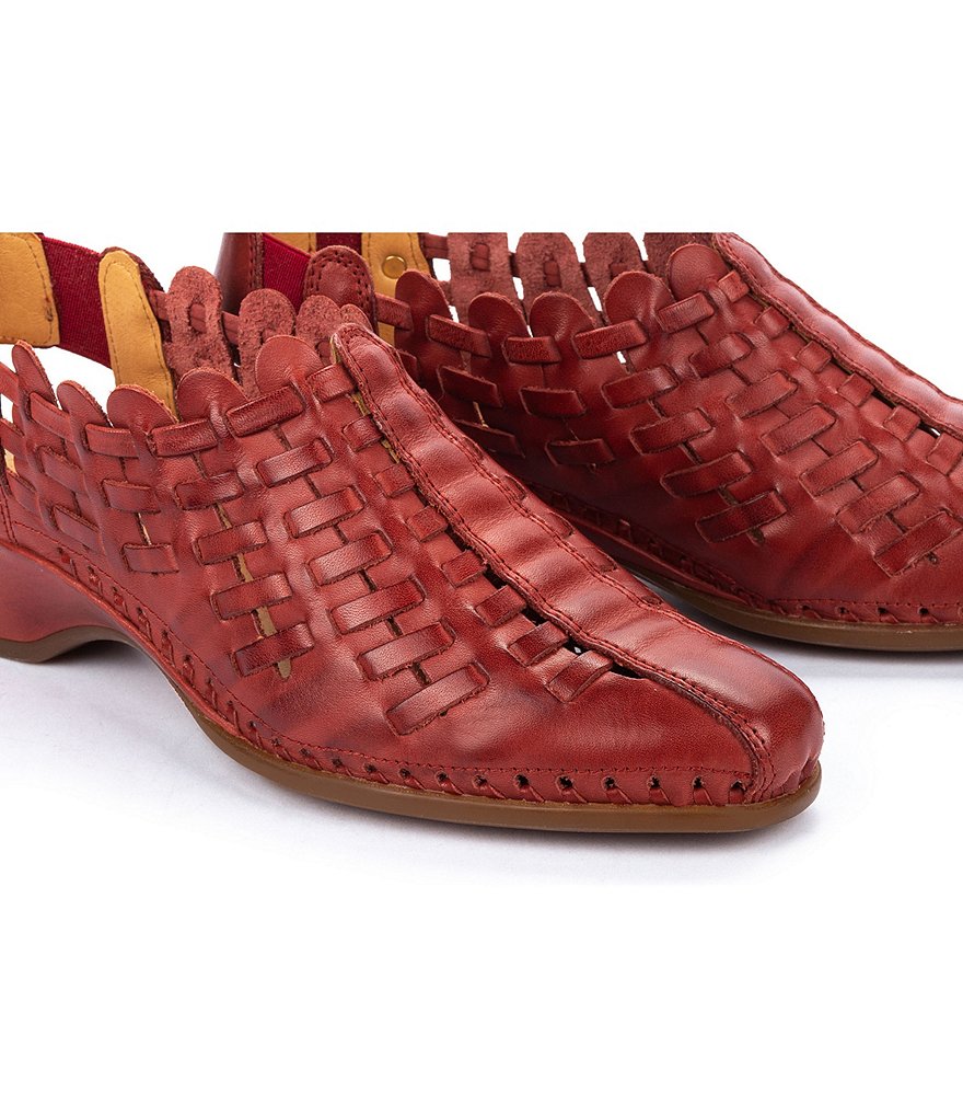 Pikolinos Romana W96 Leather Sling-Back Fisherman Wedges