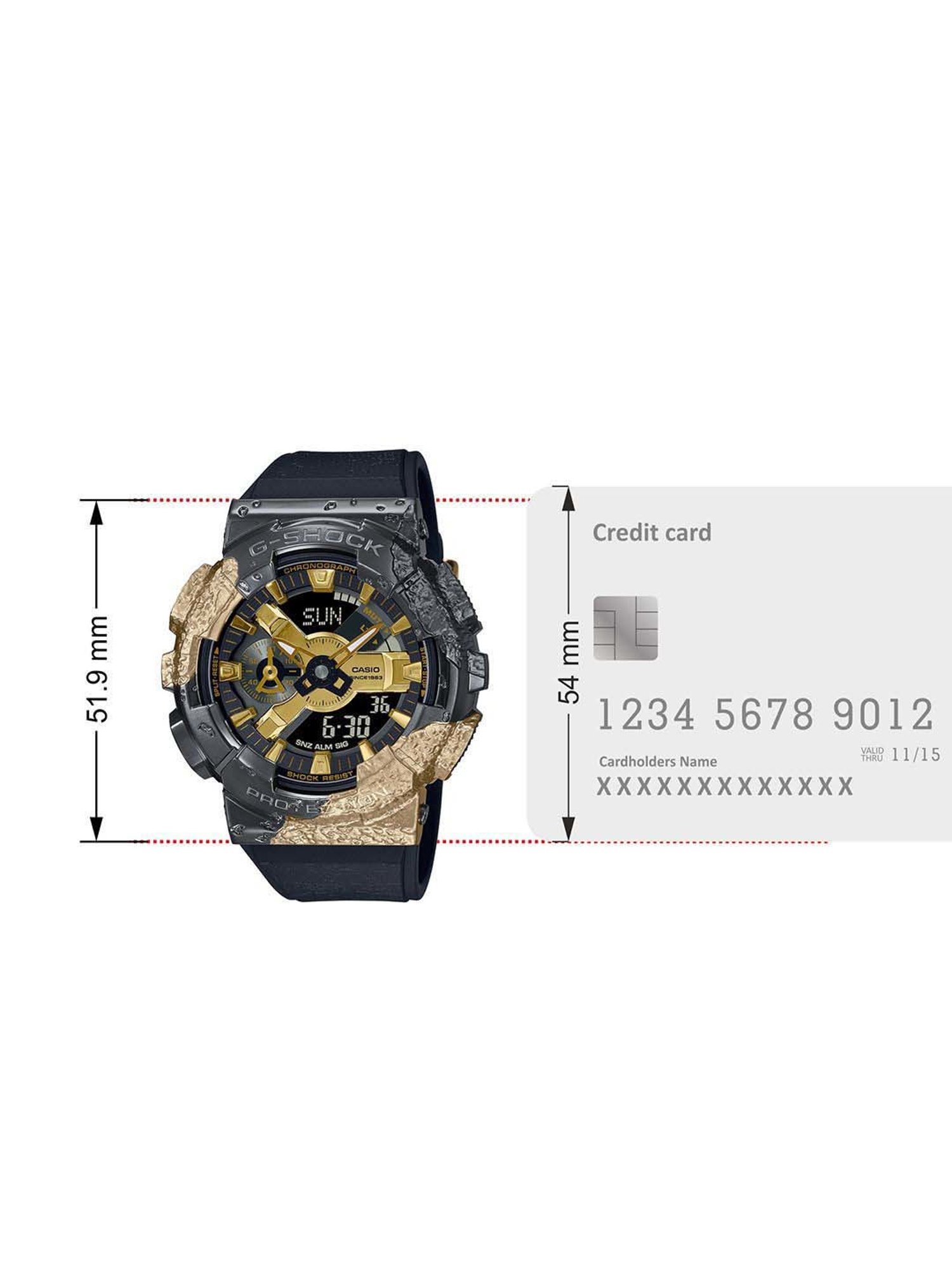 Casio G-Shock G-Steel GM-114GEM-1A9DR Black-Gold Ip Analog-Digital Dial Resin Band Men's Watch G1346