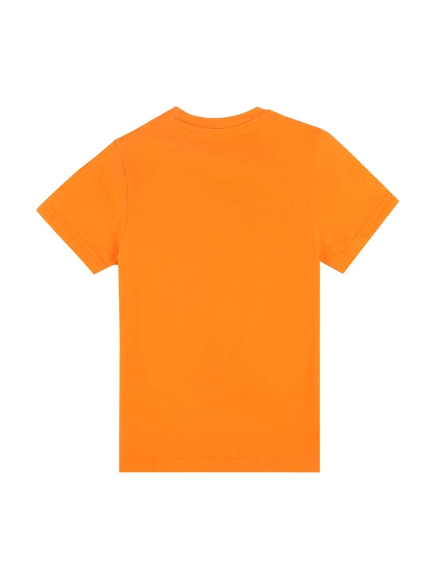 Proteens Kids Orange Cotton Ragular Fit T-Shirt