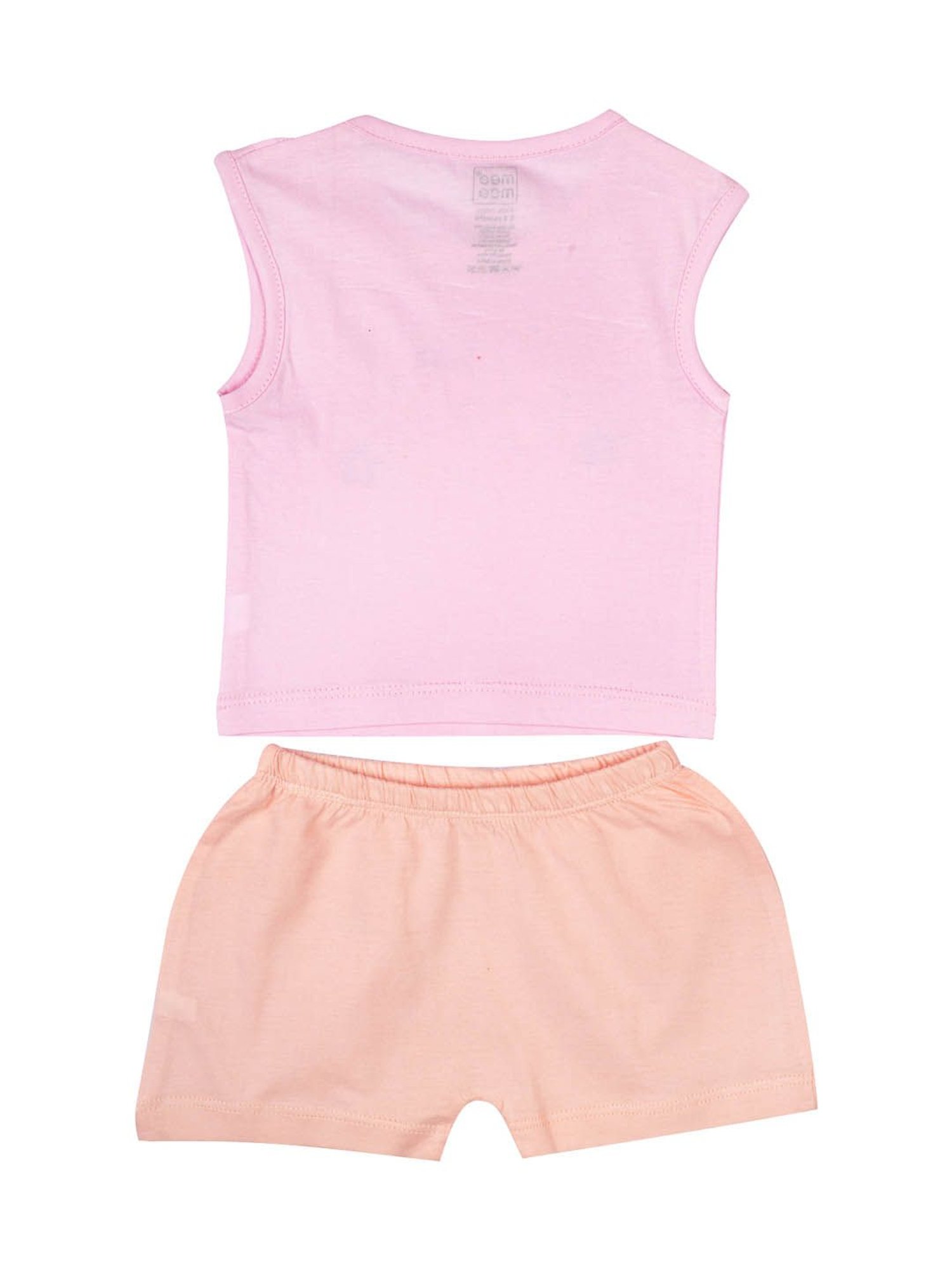 Mee Mee Kids Pink & Peach Printed Top with Shorts