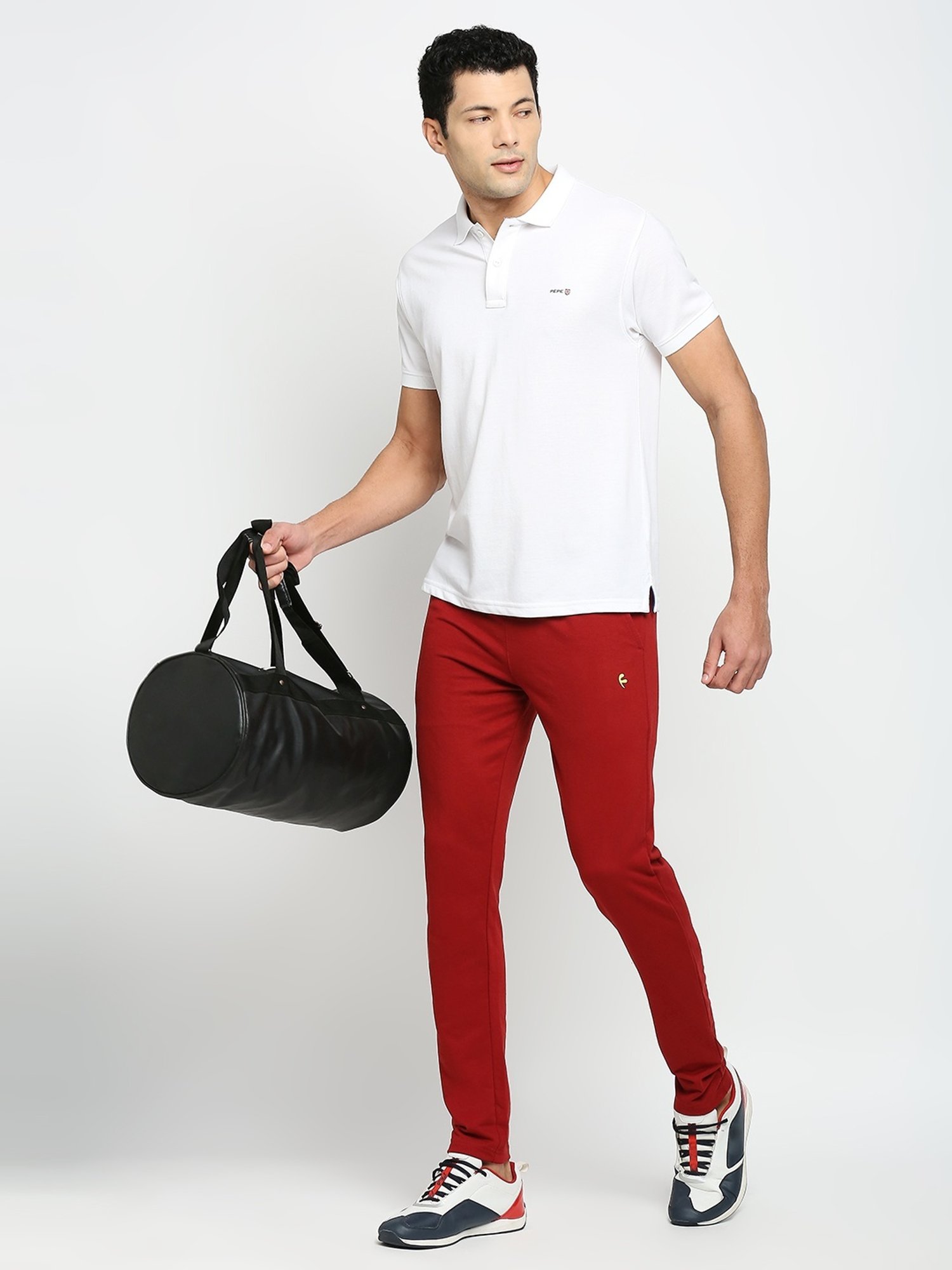 Fitz Maroon Slim Fit Trackpants