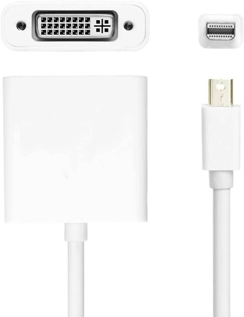 Mini Display to DVI Adapter Converter, Mini DP Port to DVI Converter Male to Female Black Compatible for Computer, Desktop, Laptop, PC, Monitor, Projector, HDTV - White