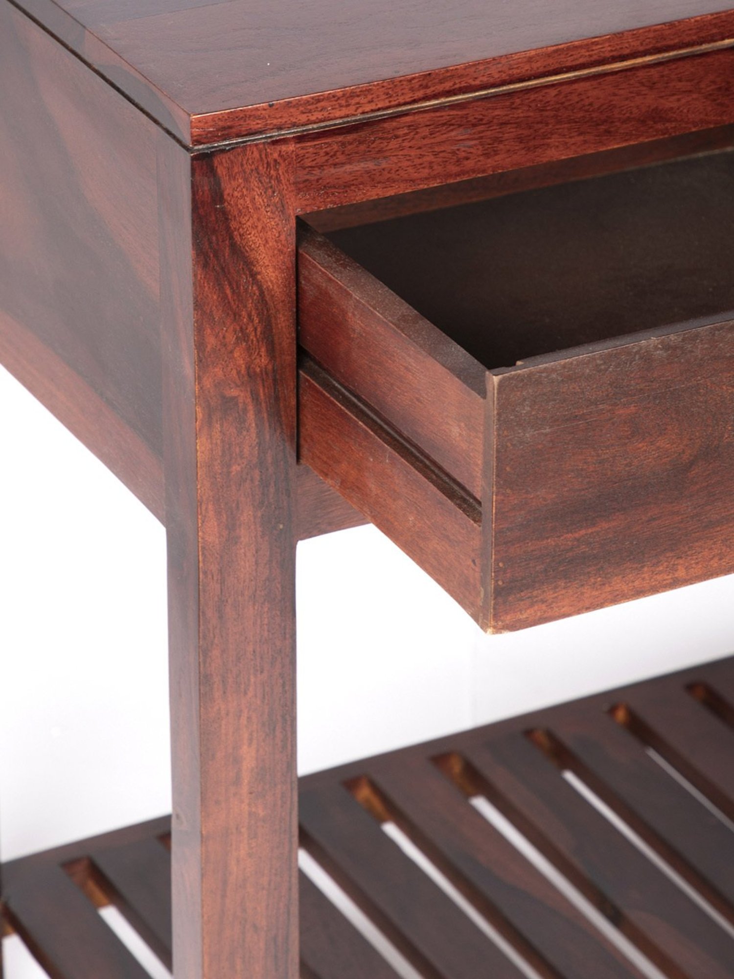 Ikiriya Allen Solid Dark Brown Wood Console Table Dark Walnut Finish