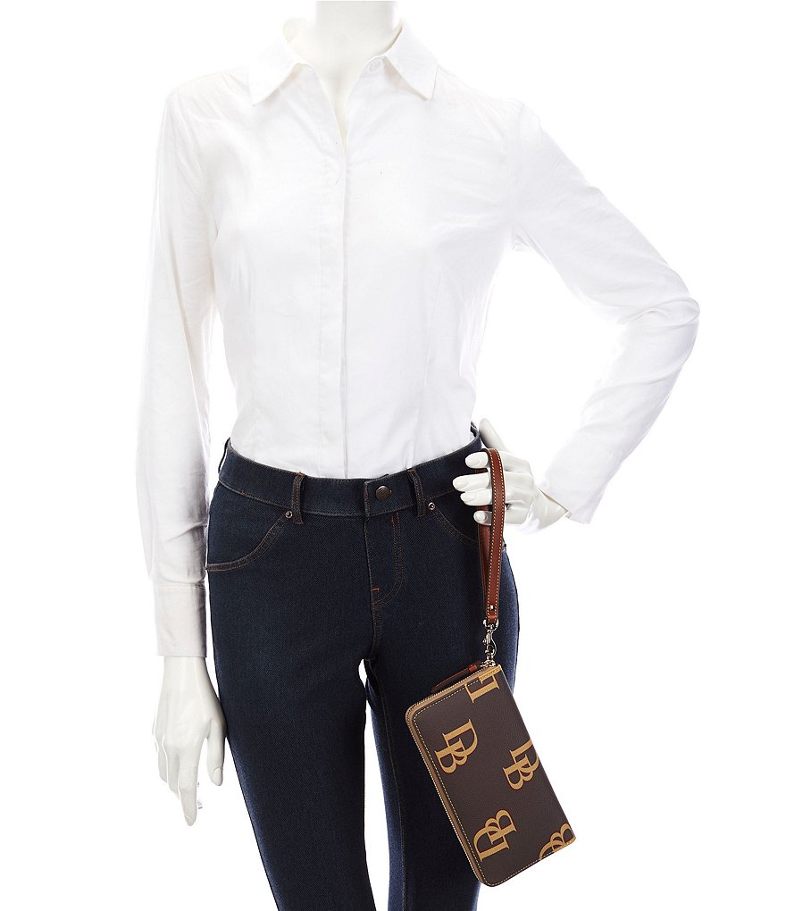 Dooney & Bourke Signature Monogrammed Collection Large Zip Around Wristlet