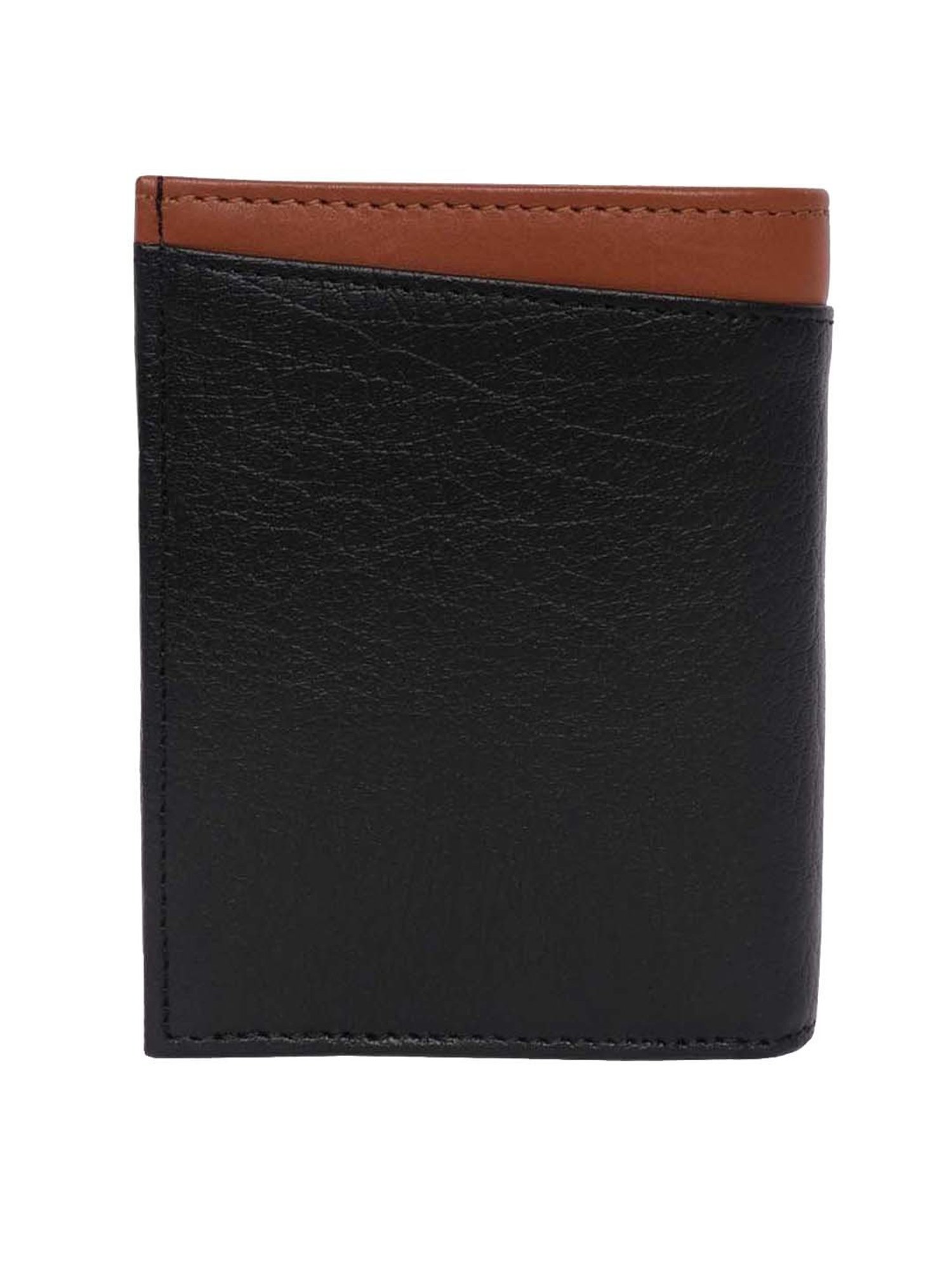 BELWABA Black Casual Leather Bi-Fold Wallet for Men