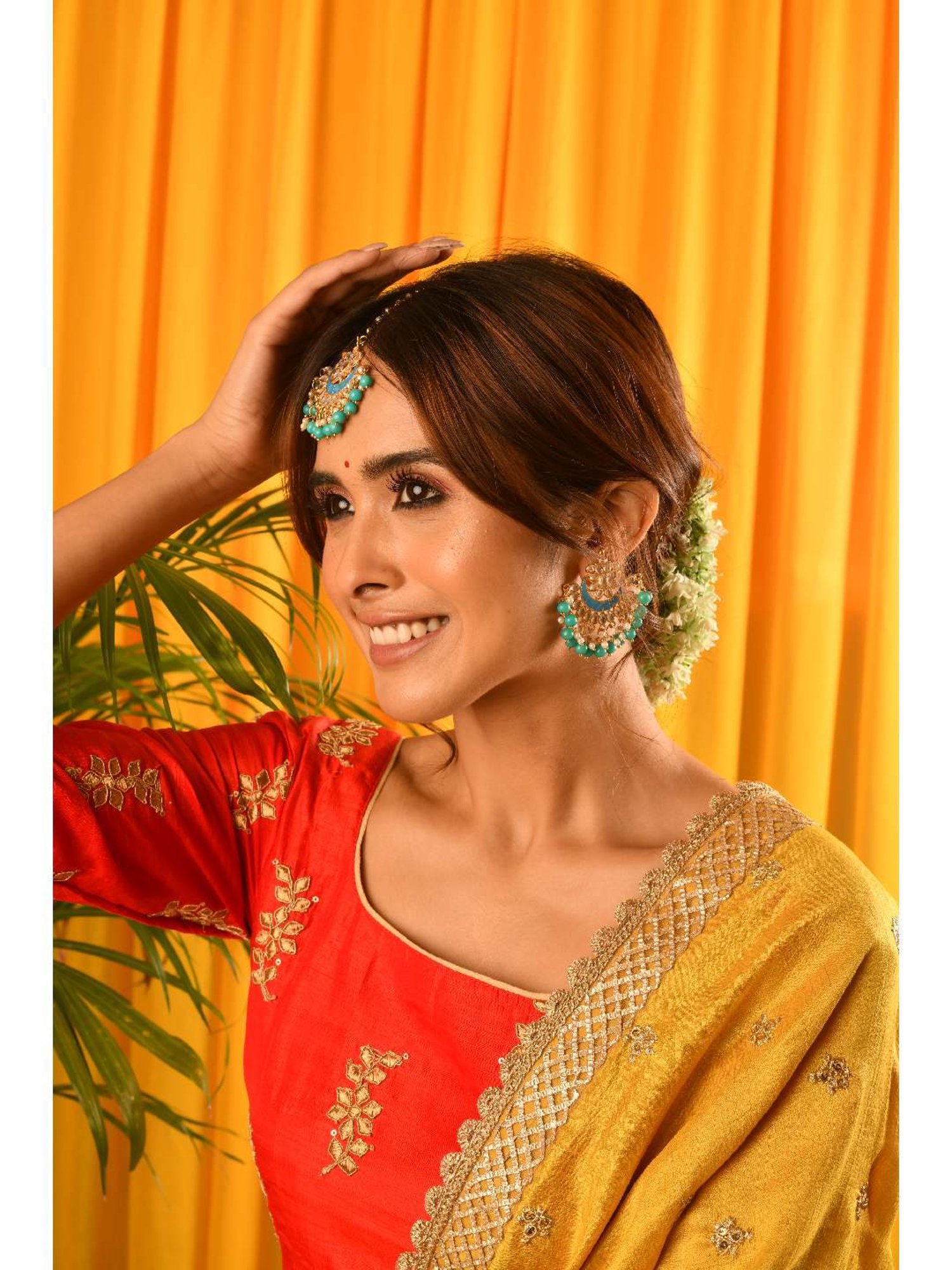 Jewelz Fashionable Earring & Maang Tikka for womens & Girls