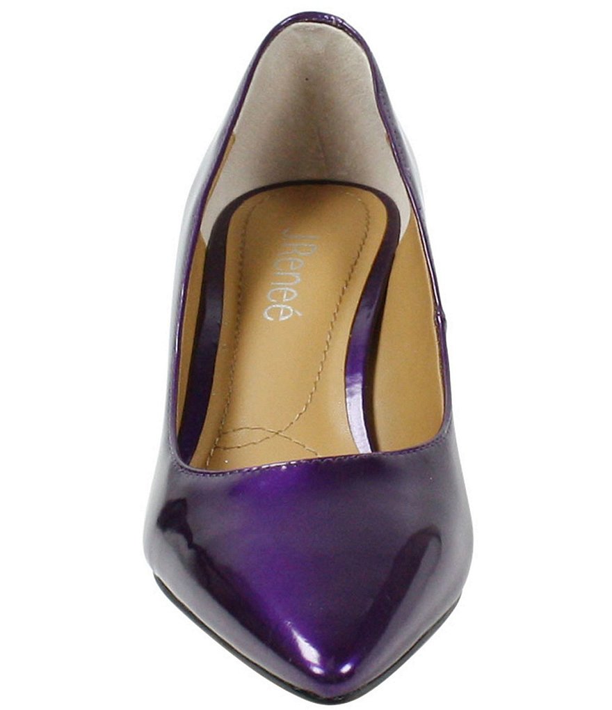 J. Renee Asilah Patent Kitten Heel Pumps