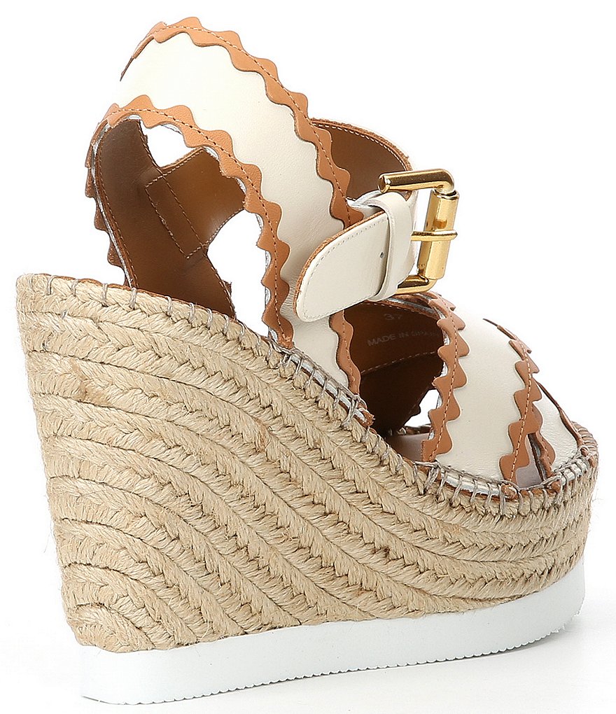 See By Chloe Glyn Leather Wedge Espadrilles