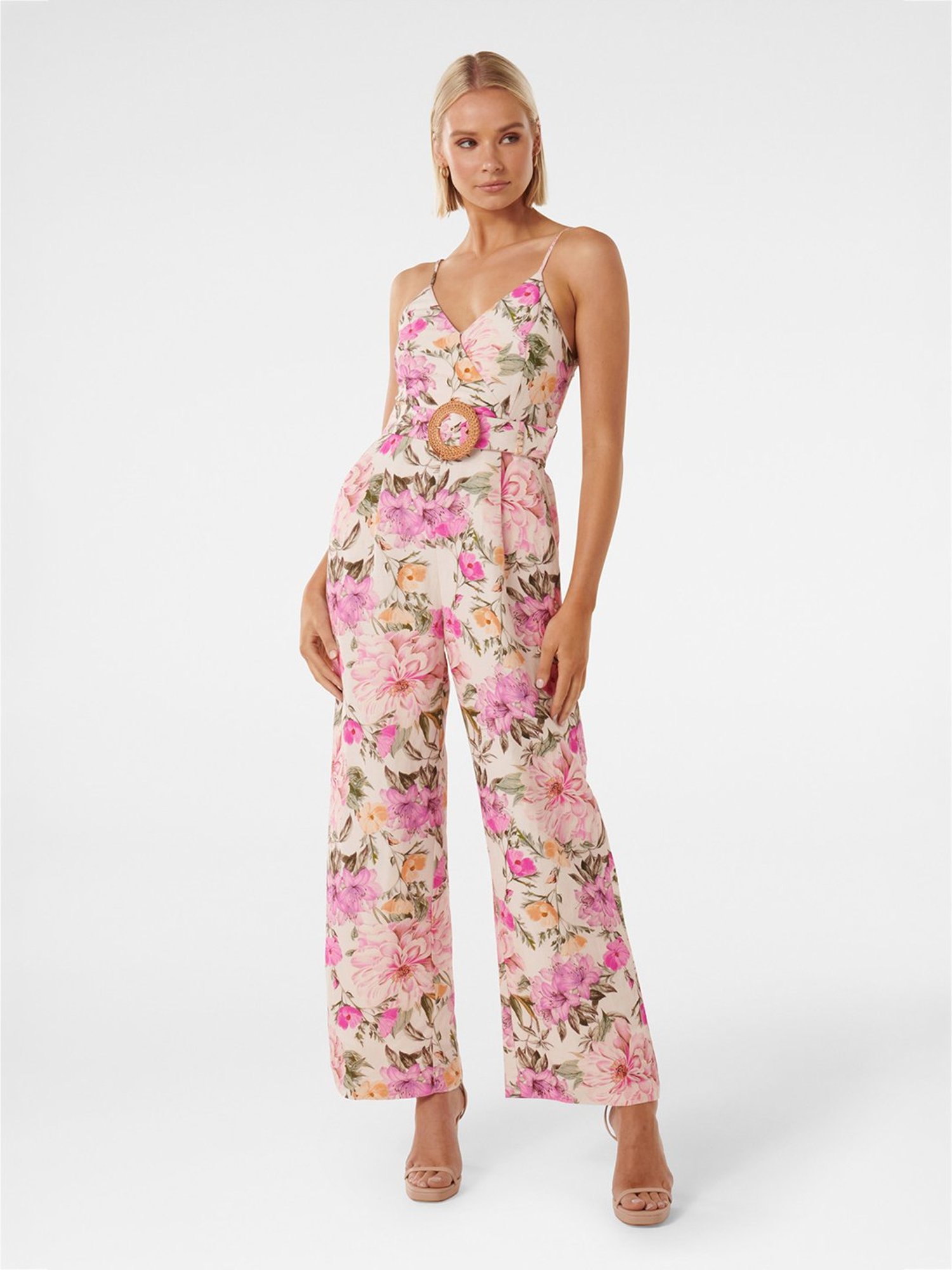 Forever New Multicolor Blended Floral Print Jumpsuit
