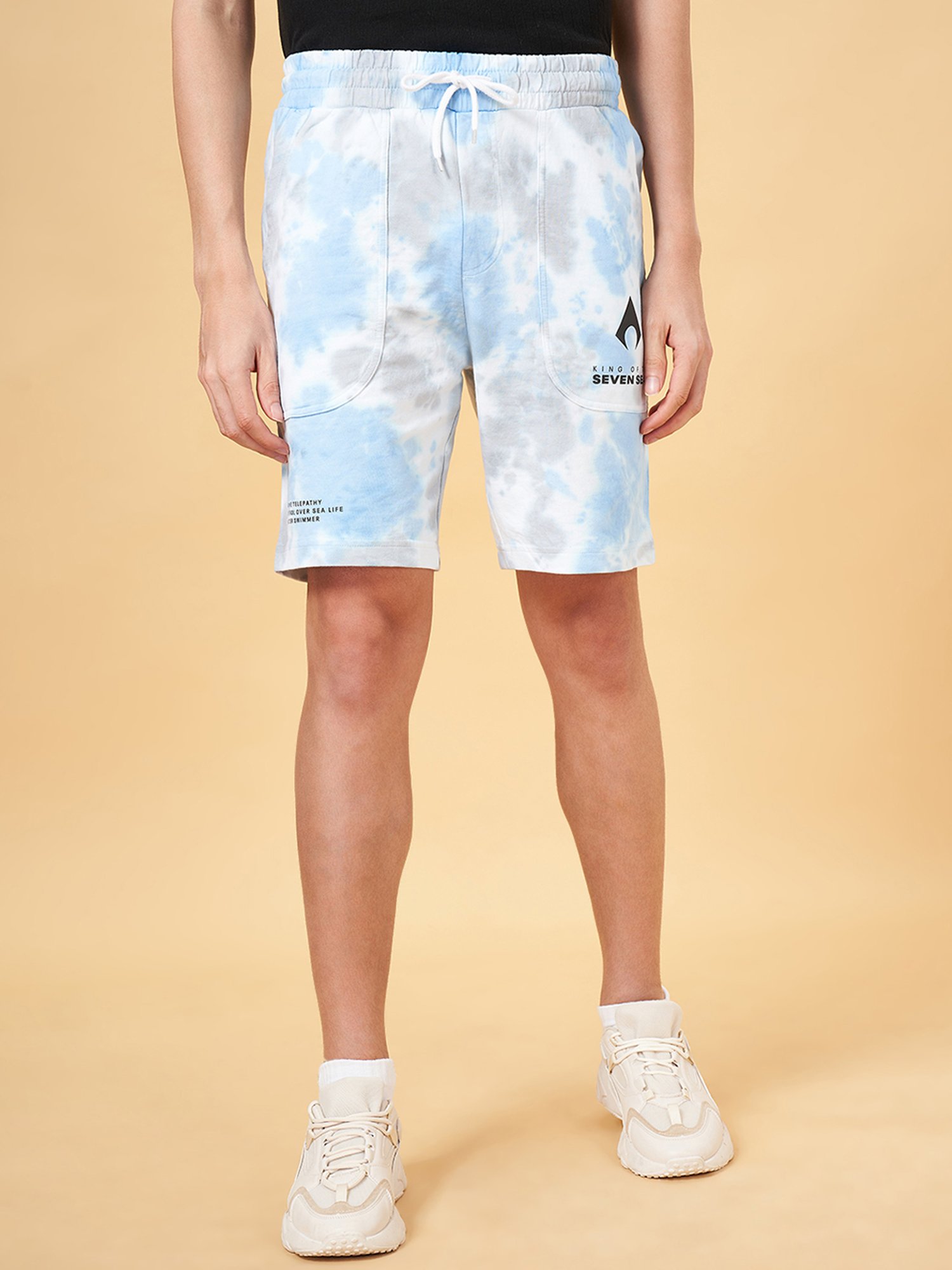 SF Jeans by Pantaloons Blue Regular Fit Printed Shorts