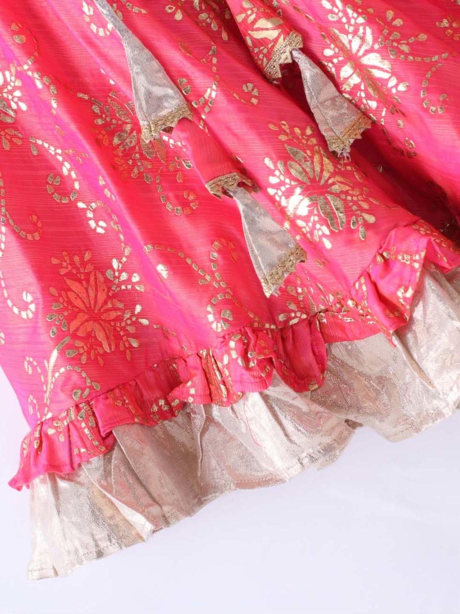 TWISHA Kids Green & Pink Embroidered Top Set