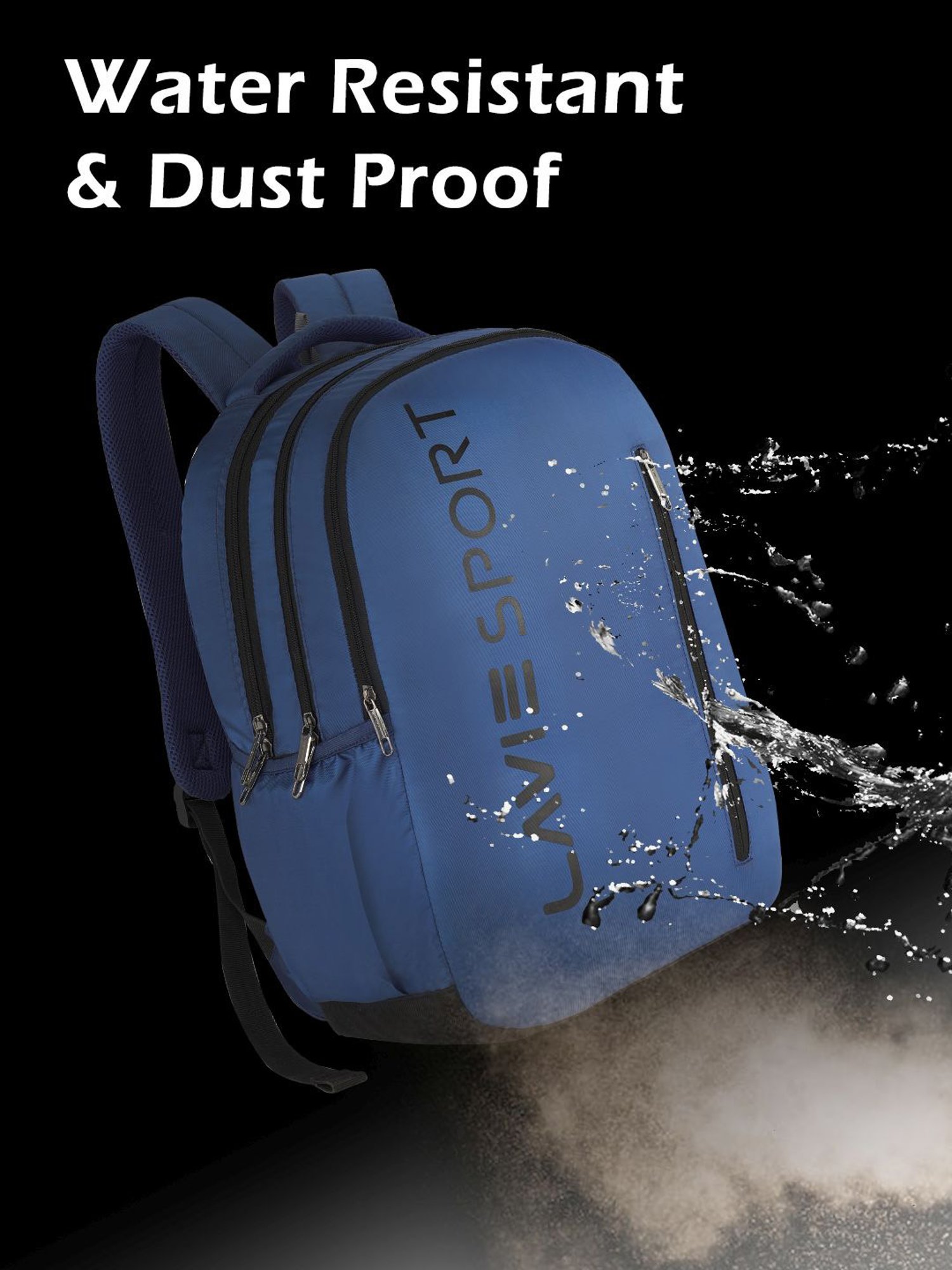 Lavie Sport Engrave 34L Laptop Backpack For Boys & Girls |Unisex Casual Bag for Men & Women (Navy)