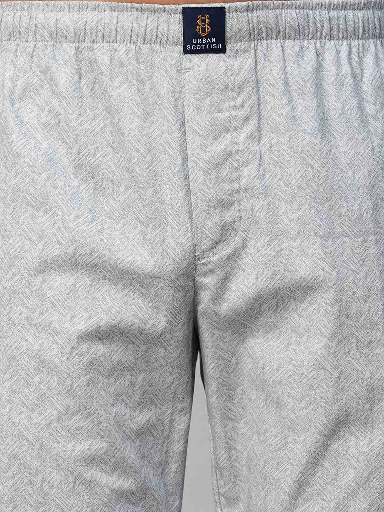 Crimsoune Club White Cotton Regular Fit Printed Lounge Shorts