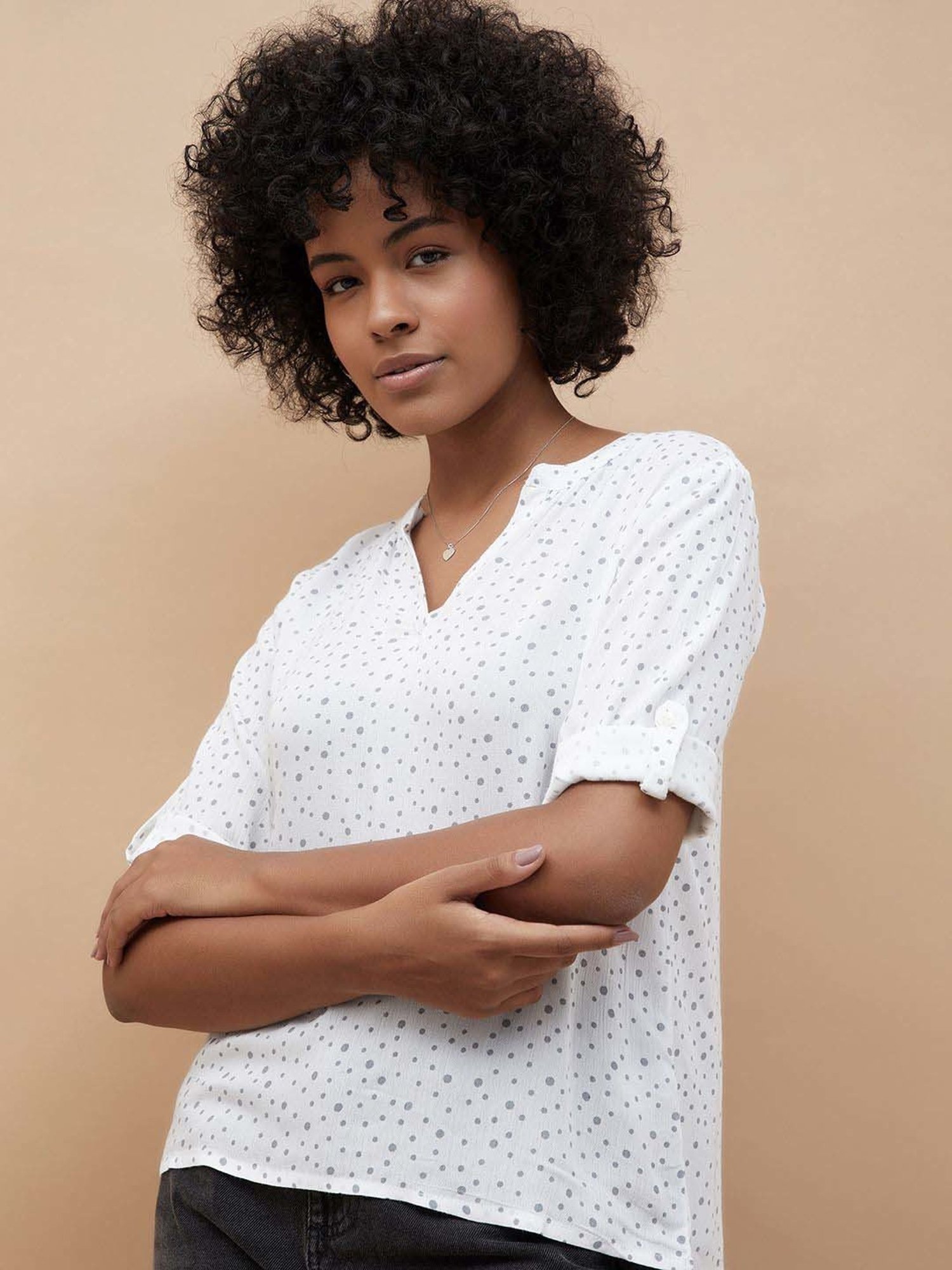 Fame Forever by Lifestyle White Printed Top