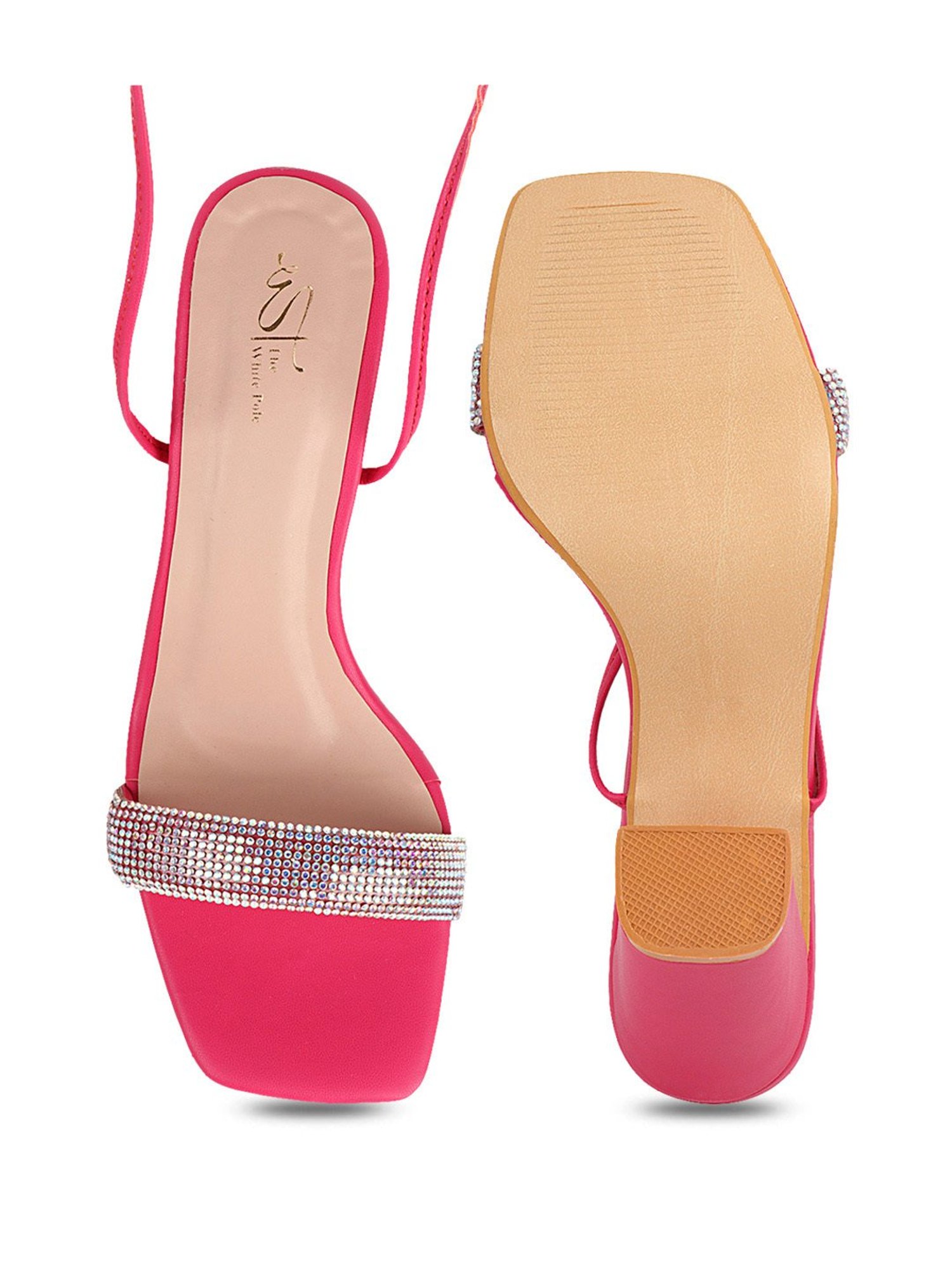 The White Pole Women's Pink Gladiator Sandals