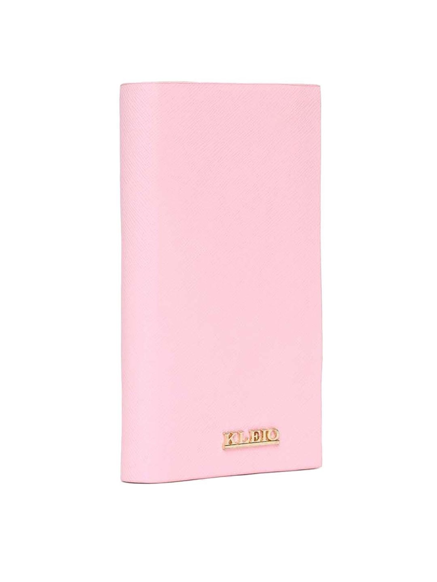 KLEIO Pink Solid Zip Around Wallet for Women