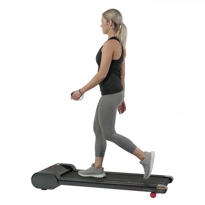 Sunny Health & Fitness Walkstation Slim Flat Treadmill for Under Desk