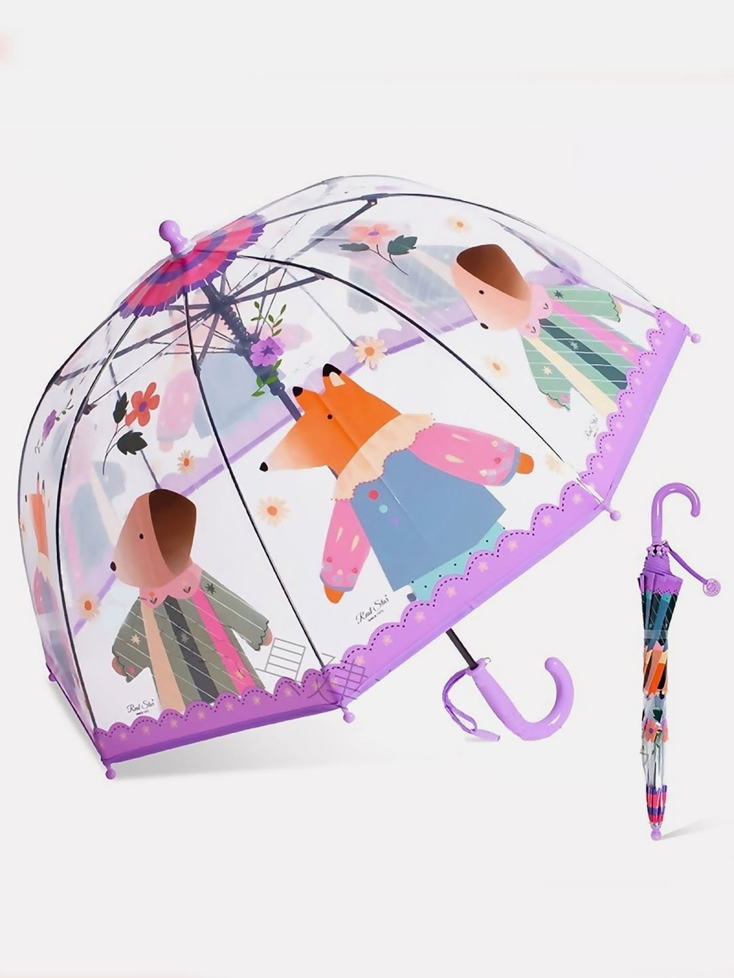 Little Surprise Box Purple Polyester Printed 2 Fold Umbrella