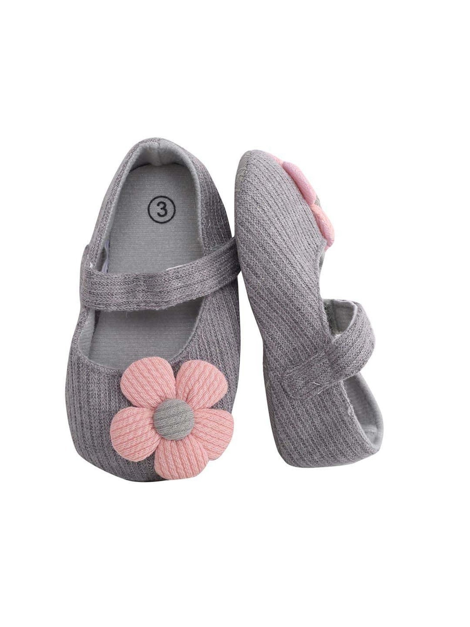 Baby Moo Kids Grey Casual Mary Jane Shoes